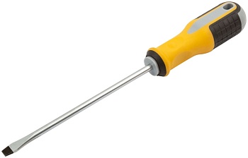 Отвертка шлицевая SL 8*150мм, прорезиненная ручка Fit 55189