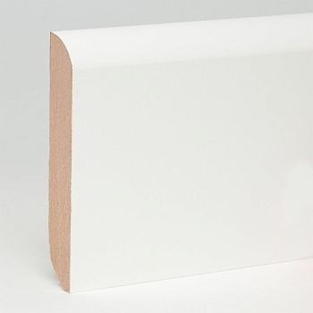 Плинтус напольный  80*10*2070 мм. Soft Белый матовый (Крепятся на жидкие гвозди)