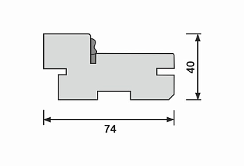 Короб с уплотнителем орех античный (ольха) (74мм, 2080мм, 40мм, прямоугольный, универсальный, с уплотнителем, массив ольхи, бейц лак)