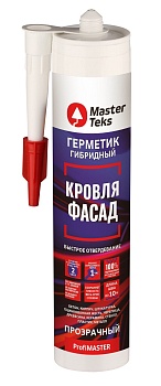 Герметик гибридный кровля и фасад MasterTeks 290мл прозрачный, 9781732 