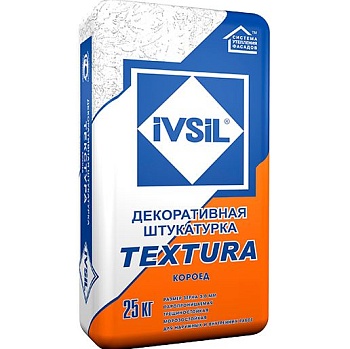 Штукатурка цементная Короед IVSIL TEXTURA СЕРЫЙ 2,5мм 25кг(56)
