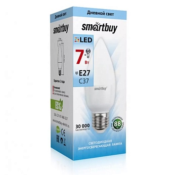 Светодиодная (LED) Лампа Smartbuy-C37-07W/4000/E27 (SBL-C37-07-40K-E27)
