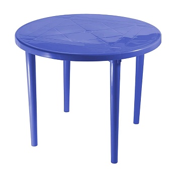 Стол круглый синий 90*90*71см Стандарт пластик (дисконт)