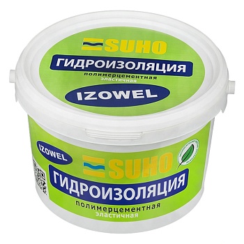 Гидроизоляция ИЗОЭЛ полимерцементная эластичная+стеклоткань 1,5кг