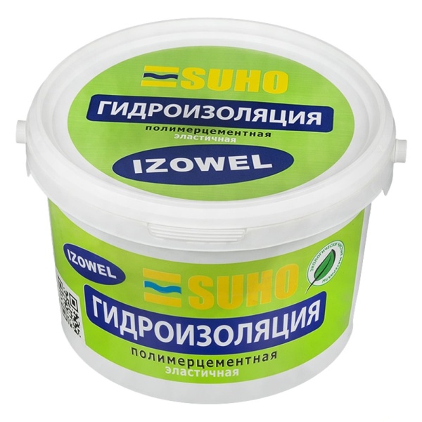 Гидроизоляция ИЗОЭЛ полимерцементная эластичная+стеклоткань 3кг