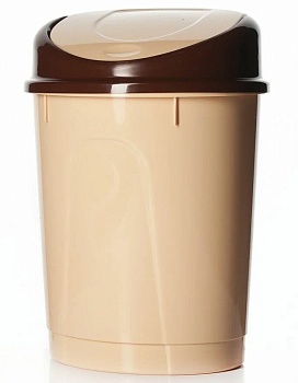 Контейнер для мусора 8л овальный с плавающей крышкой Альтернатива бежевый М1550