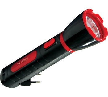 Фонарь светодиодный аккумуляторный КОСМОС Acс103LED, 2 режима 1W LED, 500mAh, прямая зарядка от 220