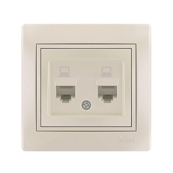 Розетка Lezard MIRA компьютерная 2-ая крем RJ-45