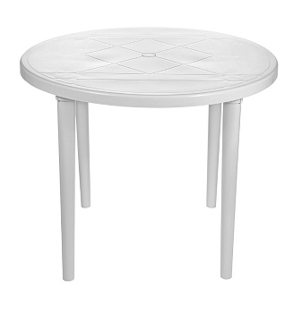 Стол круглый белый 90*90*71см Стандарт пластик