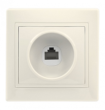 Розетка компьютерная RJ-45 1-местная бежевая "Венера" (SBE-01i-S1-RJ)