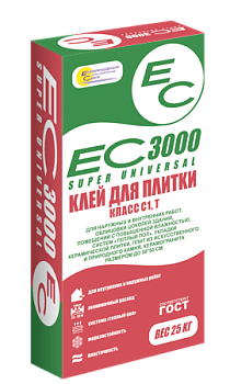 Клей для плитки ЕС 3000 керамика керамогранит камень теплый пол 25кг(54)