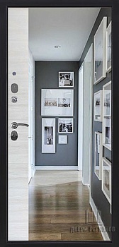 Дверь входная СПАРТАК антик тем сереб/зеркало Panorama акация поперечная 877*2040 левая (витрина)