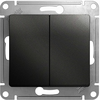 Механизм выключателя Schneider Glossa 2-клавишный антрацит