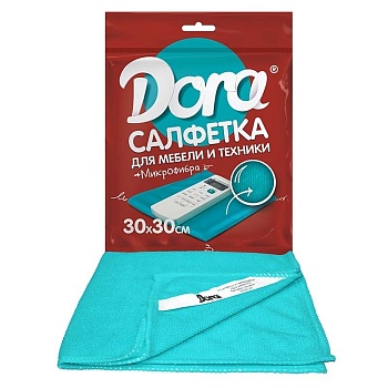 Салфетка 30*30 микрофибра для мебели и бытовой техники DORA 1шт.