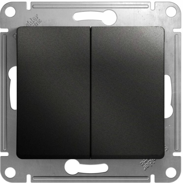 Механизм выключателя Schneider Glossa 2-клавишный антрацит