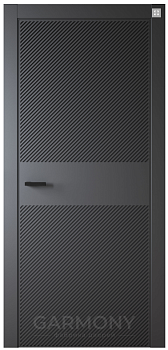 Дверное полотно ГАРМОНИЯ Z 4 ДГ Софт Темный пепел  800*2000 (витрина)