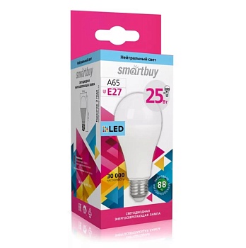 Светодиодная (LED) Лампа Smartbuy-A65-25W/4000/E27 (SBL-A65-25-40K-E27)