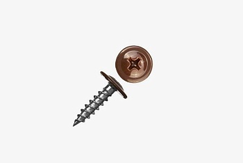 Саморез с прессшайбой 4,2х25 цветной остр коричневый 8017 (800/1000шт/уп)