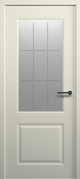 Дверное полотно глухое Стиль -1 Эмаль латте /стекло топаз 800*2000
