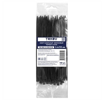 Хомут кабельный 3.6*250 нейл.черн.(уп.100шт) TOKOV ELECTRIC TKE-HNS-3.6-250-B/100
