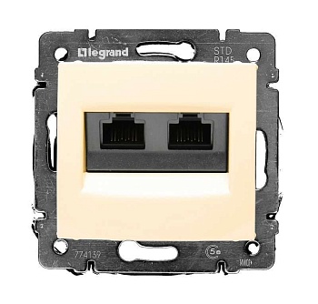Механизм розетки Legrand Valena информ. 2-ая RJ+RJ слоновая кость