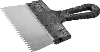 Шпатель зубчатый 300мм 10*10мм с черной ручкой нерж.сталь 311-4300