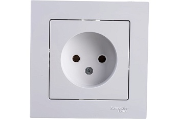Розетка 1-м СП AtlasDesign 16А IP20 без заземл. в сборе бел. SchE ATN000140