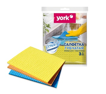 Салфетка губчатая упак. 3шт YORK
