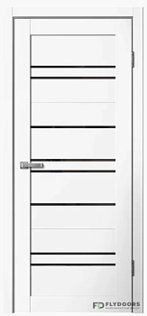 Дверное полотно BARN В02 Эмалит белый черное стекло 800*2000 