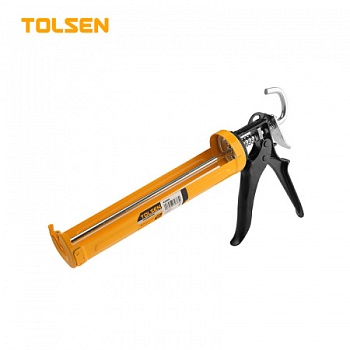 Пистолет для герметика полуоткрытый 225мм алюм.корпус TOLSEN 43050
