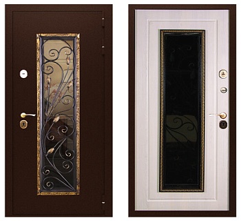 Дверь металлическая Аурус медный антик/сосна прованс 960L