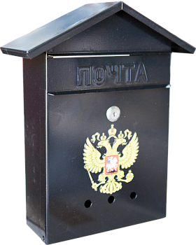 Ящик почтовый Дом №2 Герб Черный , с замком