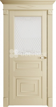 Дверное полотно FLORENCE 62001 Серена керамик стекло с наливным витражом 800*2000 (витрина)