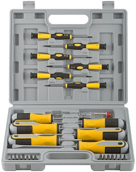 Набор бит crv и отверток "Старт" 27 шт, пластиковый кейс FIT 56403