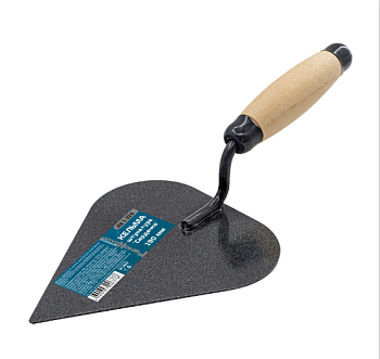 Кельма штукатура "Сердечко" окрашенная сталь, деревянная усиленная рукоятка, 190x150мм 28-1-319