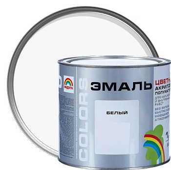 Эмаль акриловая Белая 1,9л Радуга (6)