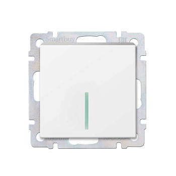Выключатель 1-кл. СП Нептун 10А с подсветкой белый Smartbuy SBE-05w-10-SW1-1