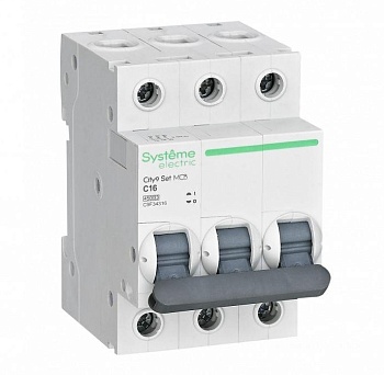 Выключатель автоматический Systeme Electric C16A 3P 4,5kA 400В C9F34316