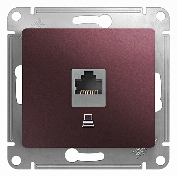 Механизм розетки Schneider Glossa компьютерная 1-ая баклажан