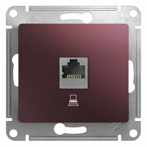 Механизм розетки Schneider Glossa компьютерная 1-ая баклажан