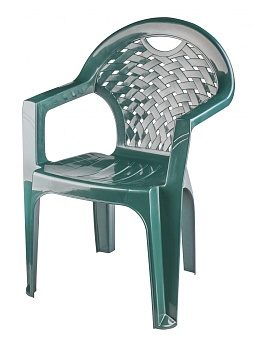 Кресло темно-зеленое пластиковое Альтернатива