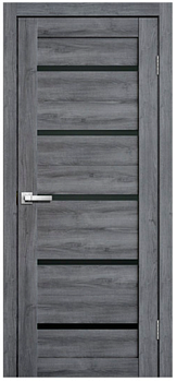 Дверное полотно LITE DOORS L26 микрофлекс Дуб стоунвуд черное стекло 800*2000 