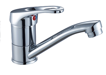 Смеситель ROSSINKA В35-22 одноручный 35мм для умывальника/мойки с поворотным изливом 150мм,хром