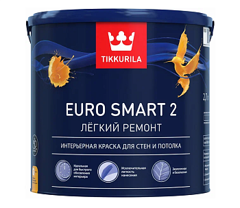 Краска интерьерная TIKKURILA Euro Smart 2 глубокоматовая 0,9л