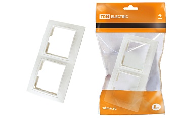 Рамка 2-х постовая горизонтальная белая Таймыр TDM SQ1814-0026