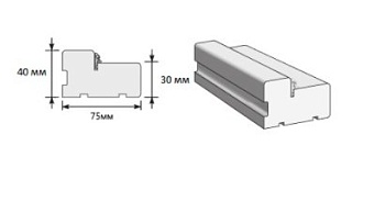 Коробка дверная массив ольхи,75-40, 2080мм, телескоп (шт) VILARIO Эмаль Белая (тон 65)
