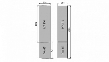 Пенал подвесной Iva 45 Белый без корзины правый/левый ppIVA 45-21