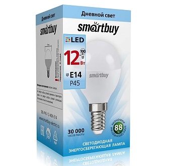 Светодиодная (LED) Лампа Smartbuy-P45-12W/4000/E14 (SBL-P45-12-40K-E14)/100