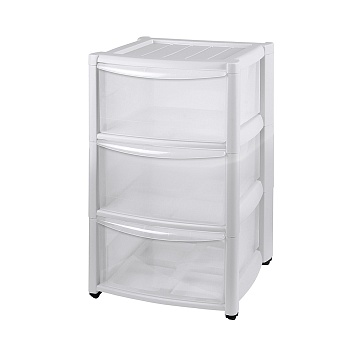 КОМОД НА КОЛЕСАХ "АМАДЕО" 3 ЯЩИКА (БЕСЦВЕТНЫЙ) (1) "БЫТПЛАСТ"