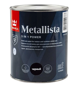 Краска по ржавчине TIKKURILA METALLISTA черная гл 0,8л